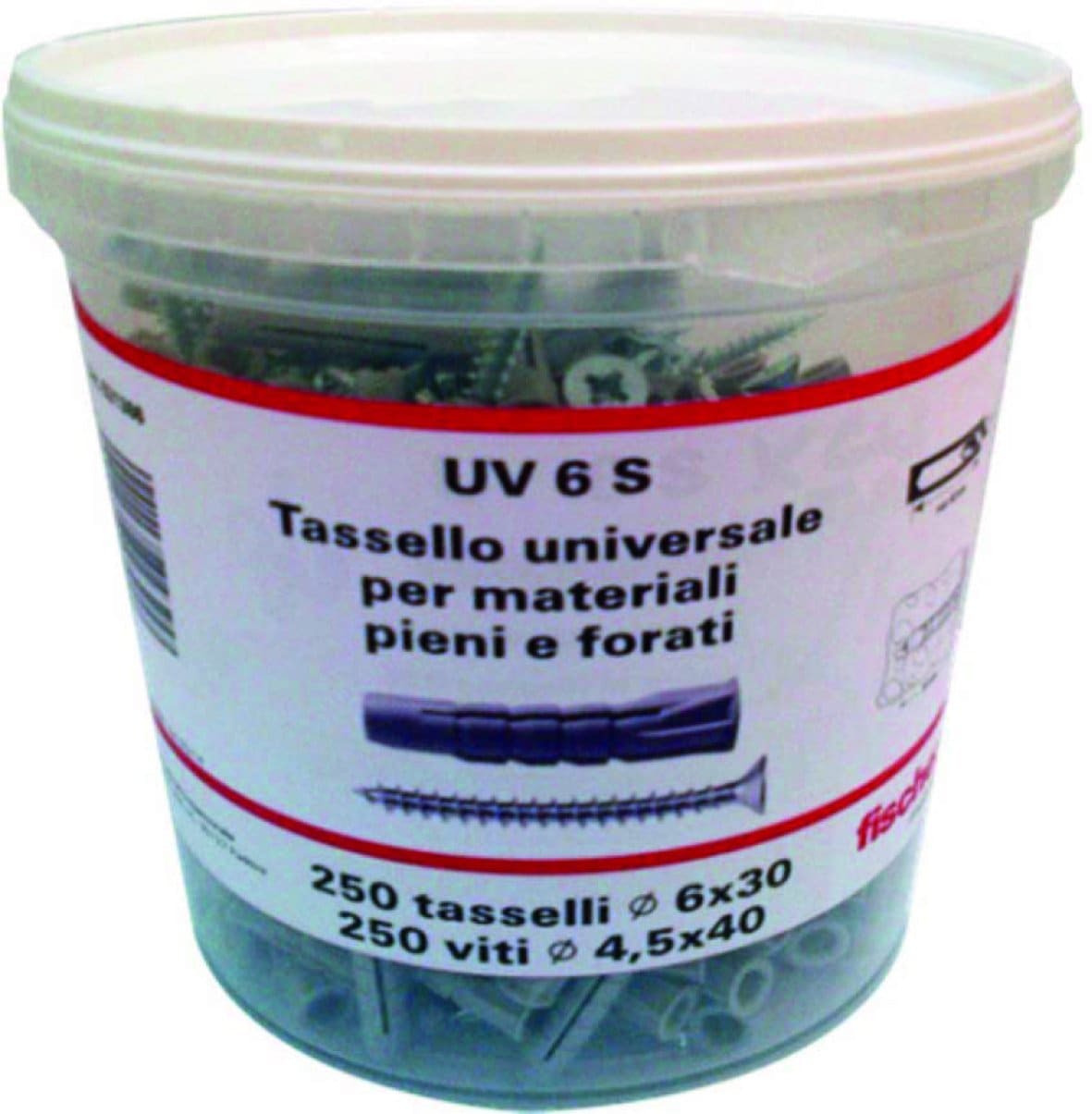 FISCHER ITALIA FIS00531386 UV 6 S IN BARATTOLO PZ.250 TASS.+VITI
