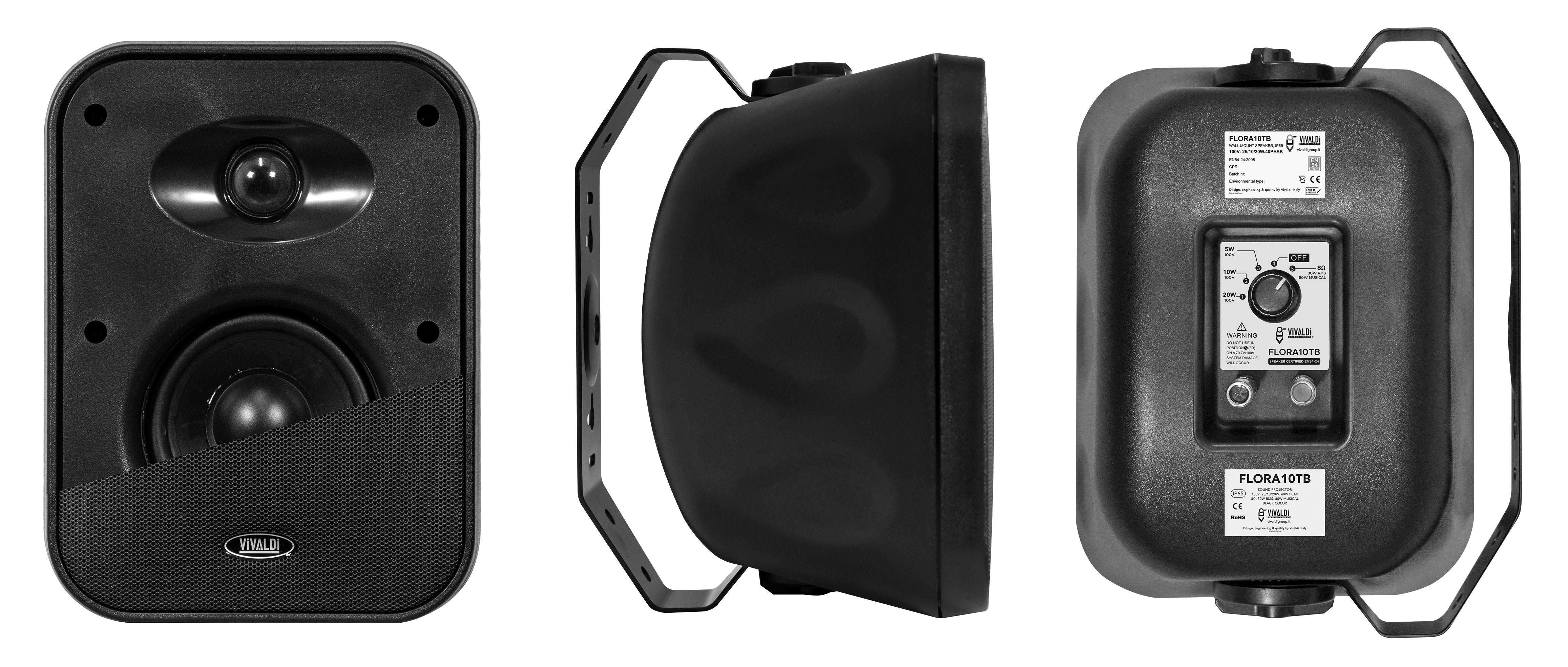 VIVALDI SRL - VILFLORA10TB VIVALDI EN54_DIFF 20W/100V 30W/8OHM BLAC
