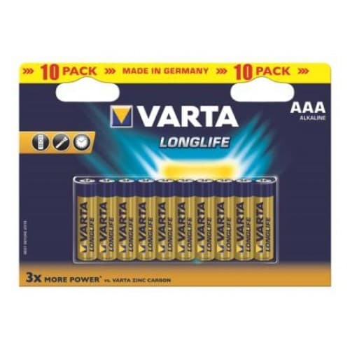 VARTA CONSUMER BATT VAT4103101461 AAA (MINISTILO) LONGLIFE X10 (MEGAPACK)