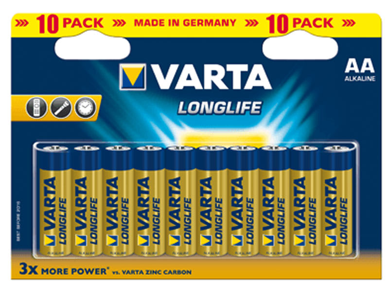 VARTA CONSUMER BATT - VAT4106101461 AA (STILO) LONGLIFE X10 (MEGAPACK)
