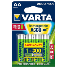 VARTA CONSUMER BATT VAT05716101404 AA RECHARGE ACCU POWER X4 (2.600 MAH)