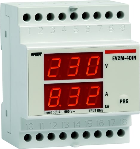 VEMER SPA VEMVE196200 EV2M-4DIN VOLTMETRO-AMPEROMETRO