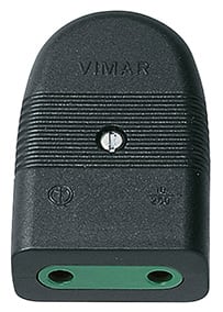 VIMAR SPA - VIW01022 Presa 2P 10A P10 assiale nero