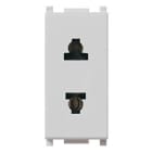 VIMAR SPA - VIW14233.SL Presa 2P 16A USA+EU ø4,8mm Silver