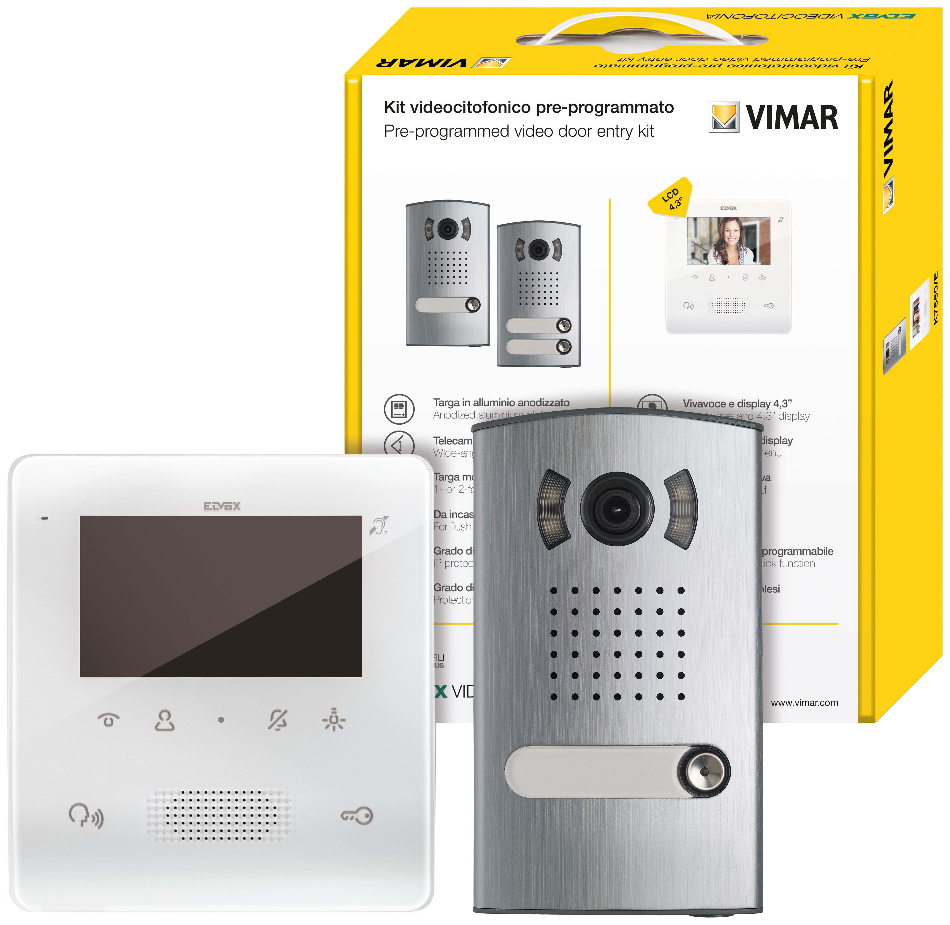 VIMAR SPA - VIW7558/E Kit video 2F+ mono Tab 4,3 vivavoce