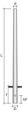 SEM SEMVRC580G PALO CONICO VTR 580CM GRIGIO