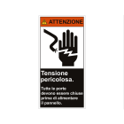 CEMBRE SPA - CEM2613200-D ETICHETTA ADESIVA PER IMPIANTI ELETTRICI, TESTO "ATTENZIONE! DISPOSITIVI ALIMENTATI DA UPS"