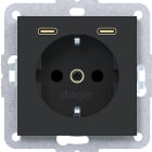 BERKER BRKWAS4055BM PR.SCHUKO+SHUTTER+USB-C A.X/C.X NERO OP
