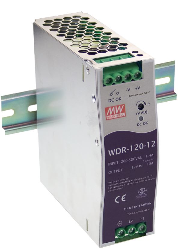 DIGIMAX SRL - DIXWDR-120-24 ALIMENTATORE DIN RAIL BIFASE 24V 5A 120W
