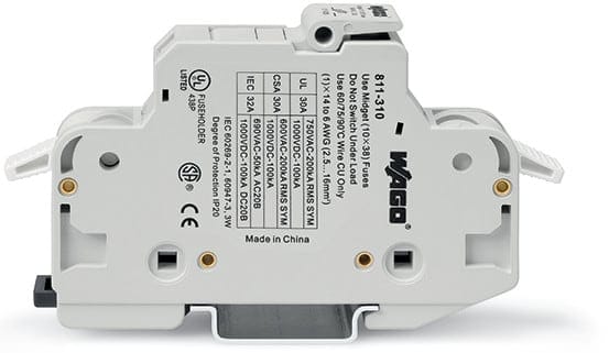 WAGO ITALIA SRL WAG811-310 Portafusibile per 2 conduttori, grigio c