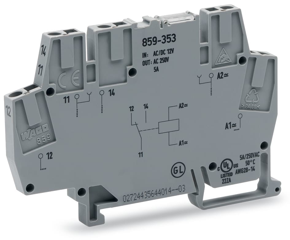 WAGO ITALIA SRL - WAG859-353 REL AC/DC 12V, grigio