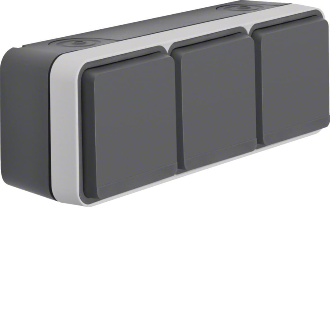 BERKER - BRKWNC143 P.SCHUKO TRIPLA ORIZ. + COP. W1 GR./GR.