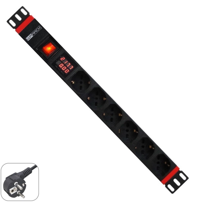 ZELIATECH - NPRWPNPDUG0306 PDU 19, 6 X UNEL,SPINA SCHUKO, DISPLAY C