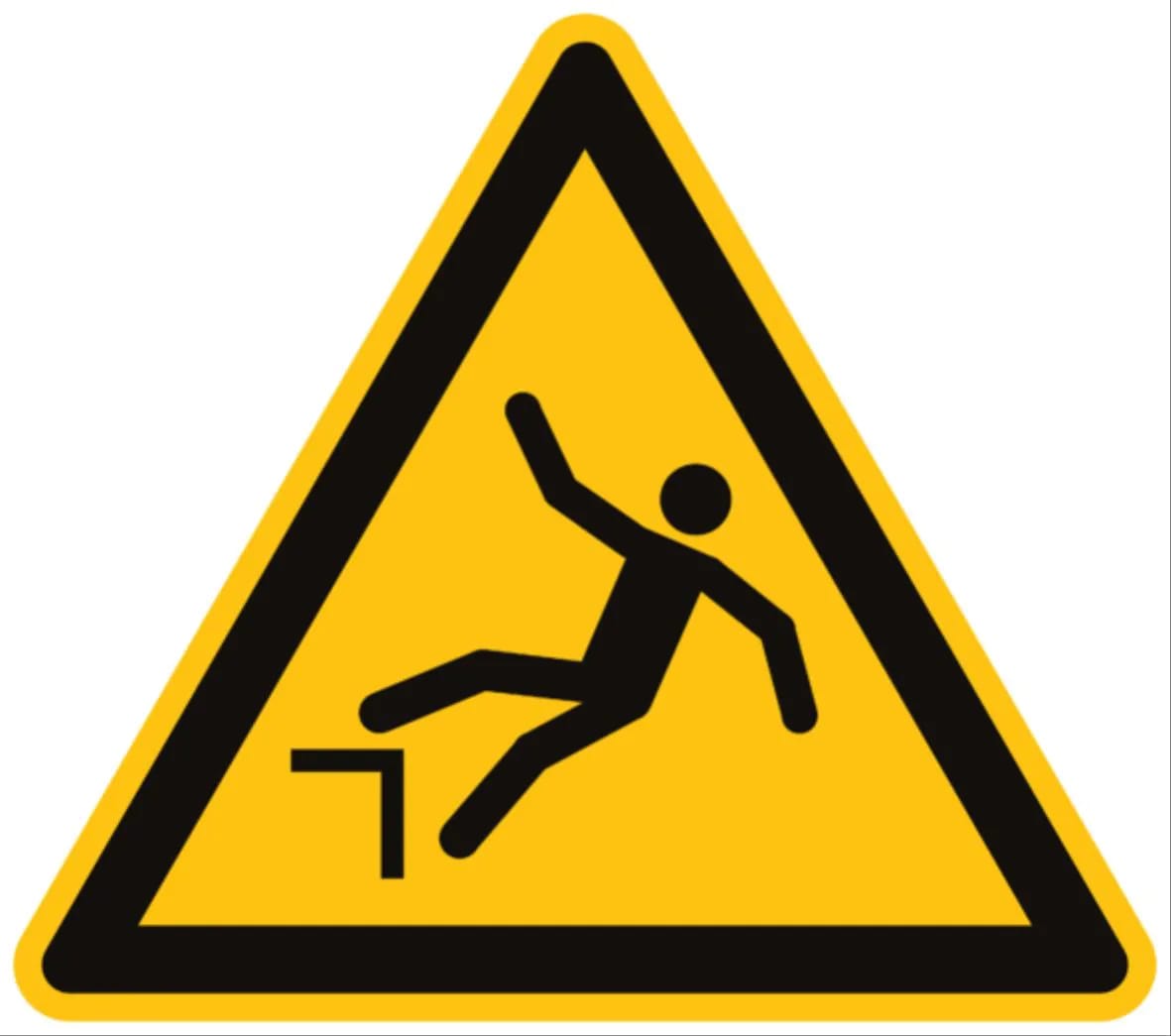 CEMBRE SPA - CEM203303 ETICHETTA ADESIVA DI AVVERTIMENTO WS-DF, SIMBOLO PERICOLO DI CADUTA, DIMENSIONE 100mm