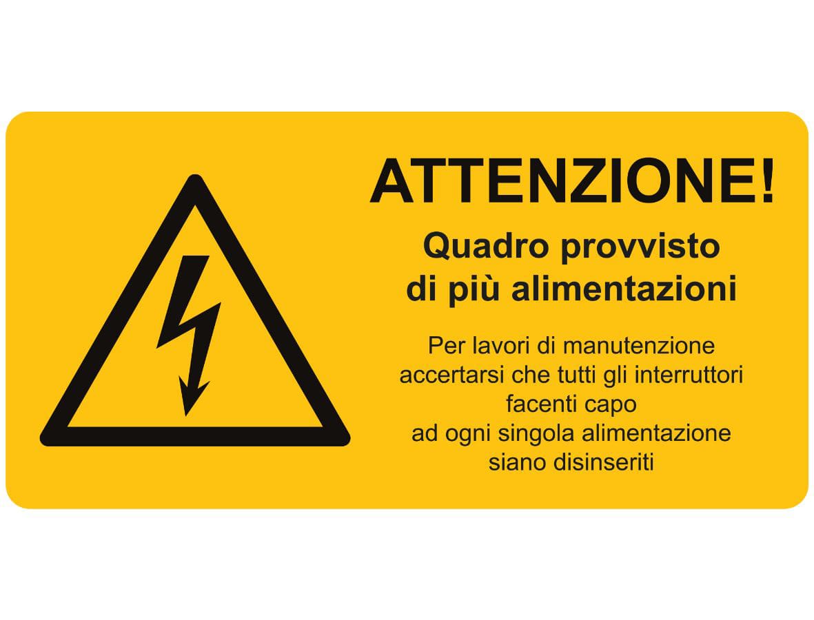 CEMBRE SPA - CEM2658HT032 ETICHETTA ADESIVA DI AVVERTIMENTO, CON SIMBOLO PERICOLO GENERICO + TESTO
