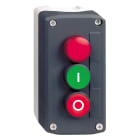 SCHNEIDER ELECTRIC - SNRXALD363B Control station, Harmony XALD, XALK, plastic, dark grey lid, 1 red pilot light, 1 green flush, 1 red flush push buttons 22mm