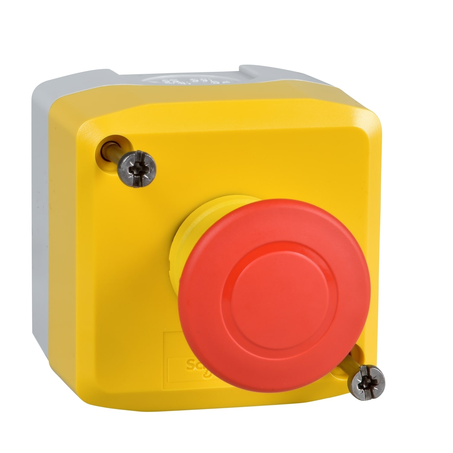 SCHNEIDER ELECTRIC - SNRXALK198 Pulsantiera GIALLA - 1 pulsante con testa a fungo rosso Ø40 premere-tirare 1 NC