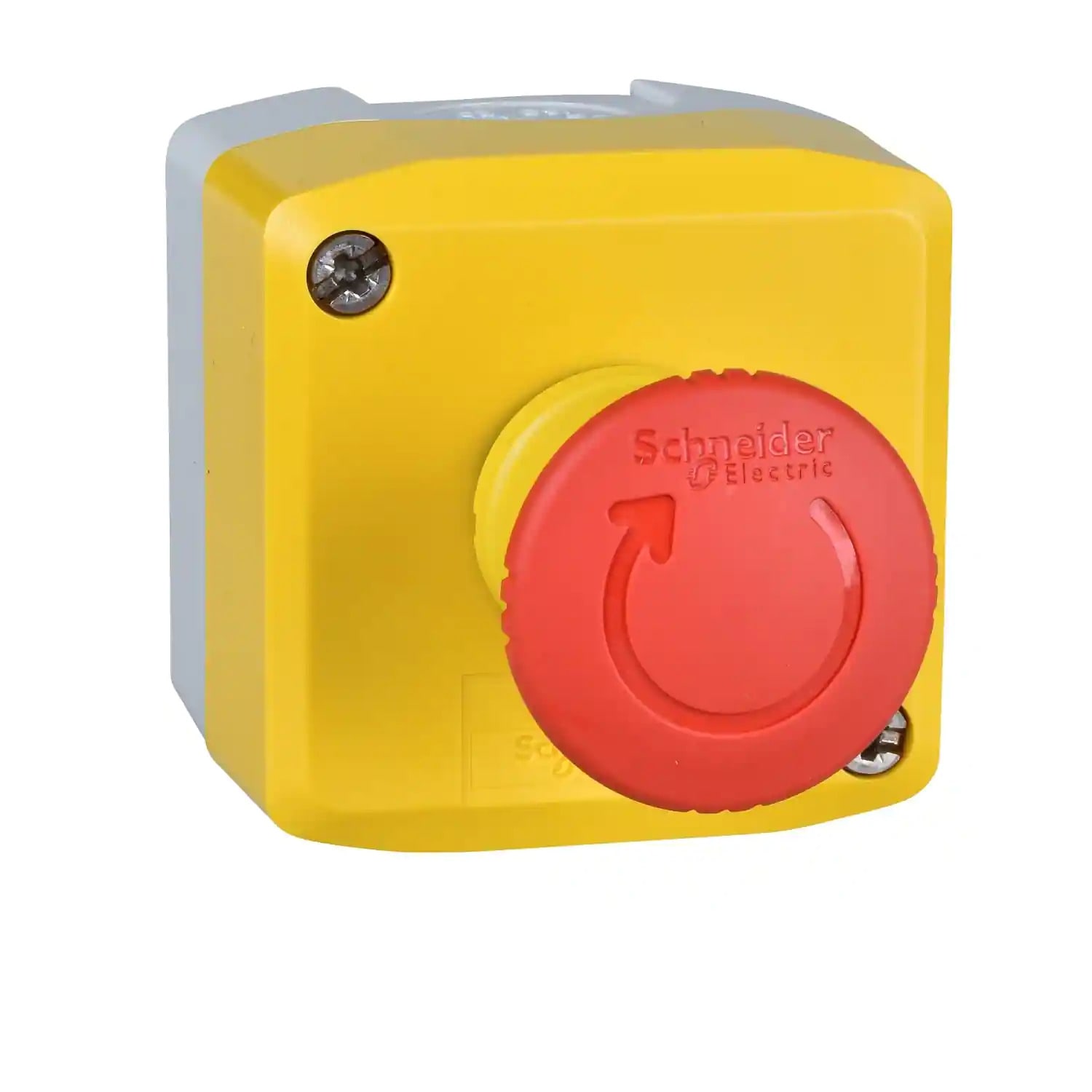 SCHNEIDER ELECTRIC - SNRXALK178G Control station, Harmony XALK, XALD, plastic, yellow lid, 1 red mushroom push button 40mm, turn to release, 1NO+2NC