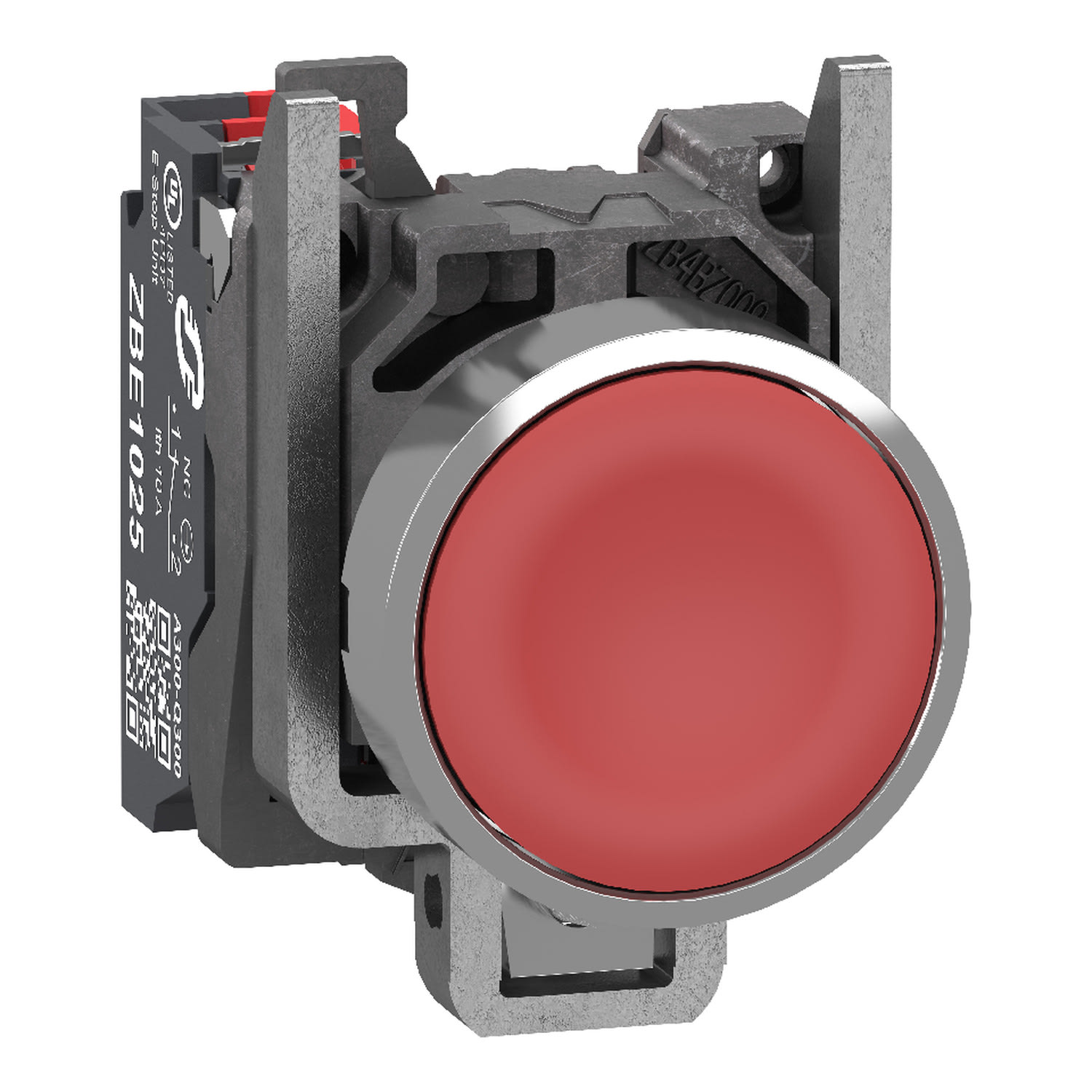 SCHNEIDER ELECTRIC - SNRXB4BA425 Pulsante, Harmony XB4, metallo, filoghiera, rosso, 22 mm, ad impulso, senza marcatura, 1 NC, contatti Push-in
