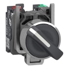 SCHNEIDER ELECTRIC - SNRXB4BD255 Selettore a leva, Harmony XB4, metallo, nero, 22 mm, 2 posizioni, fisso, NO + NC, contatti Push-in
