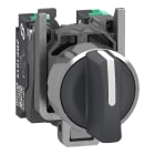 SCHNEIDER ELECTRIC - SNRXB4BD335 Selettore a leva, Harmony XB4, metallo, nero, 22 mm, 3 posizioni, fisso, 2 NO, contatti Push-in