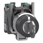 SCHNEIDER ELECTRIC - SNRXB4BG035 Selettore a chiave, Harmony XB4, metallo, nero, 22 mm, chiave 455, 3 posizioni, fisse, estrazione chiave 3 posizioni, 2 NO, Push in