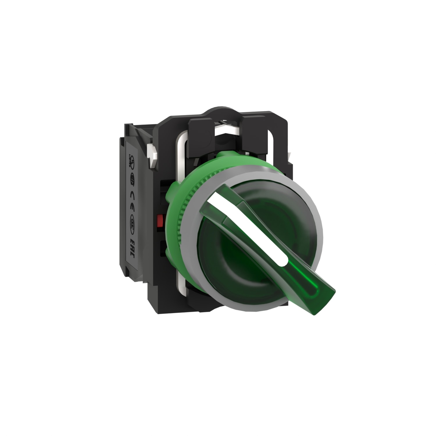 SCHNEIDER ELECTRIC - SNRXB5AK123M5C0 Selettore luminoso verde -Ø22- 230Vac- ghiera grigia- 1NO+1NC - LED universale