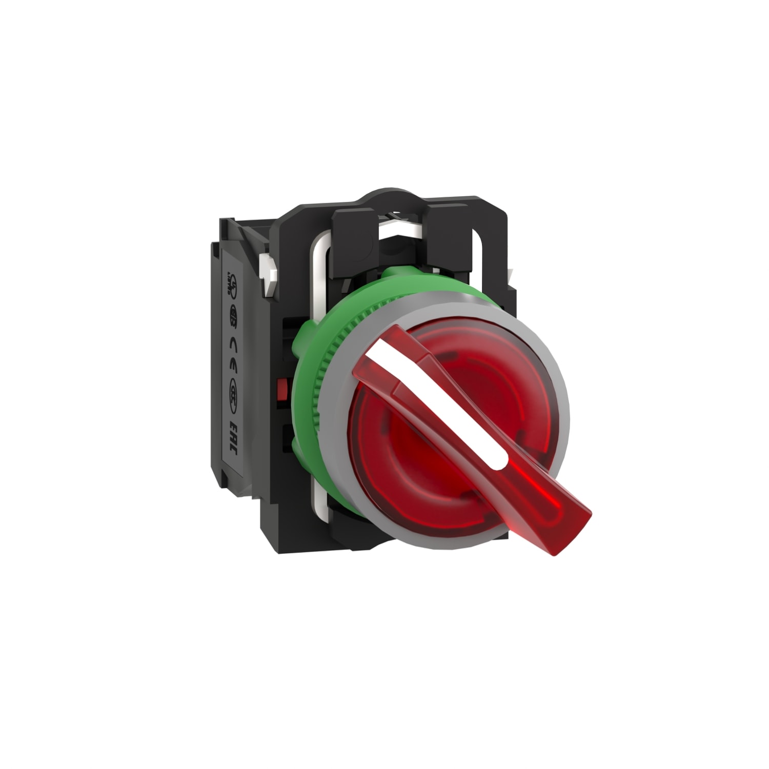 SCHNEIDER ELECTRIC - SNRXB5AK124G5C0 Selettore luminoso rosso 120Vac ghiera grigia- 1NO+1NC - LED universale