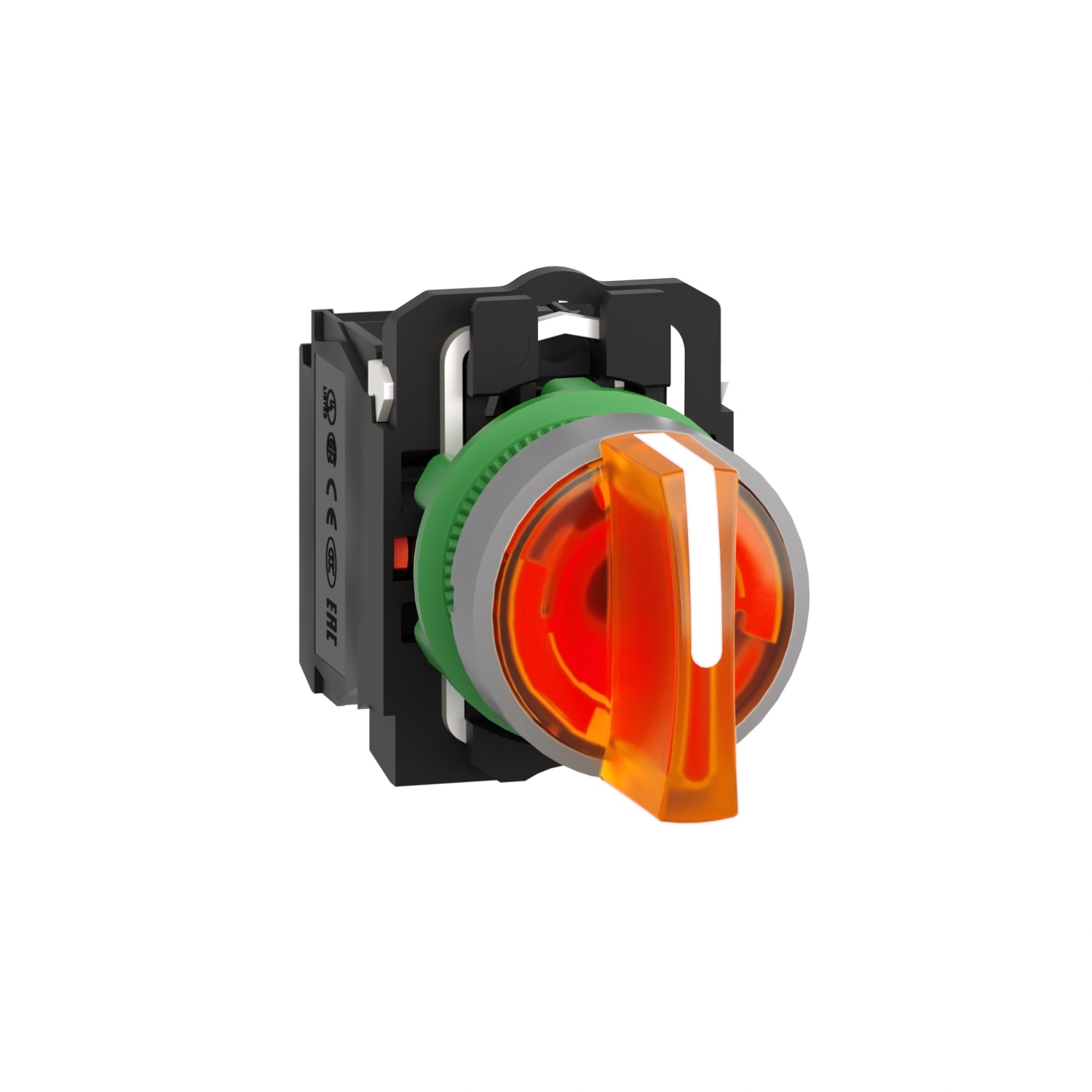 SCHNEIDER ELECTRIC - SNRXB5AK135B5C0 Selettore luminoso arancio 24Vac/dc ghiera grigia- Ø22