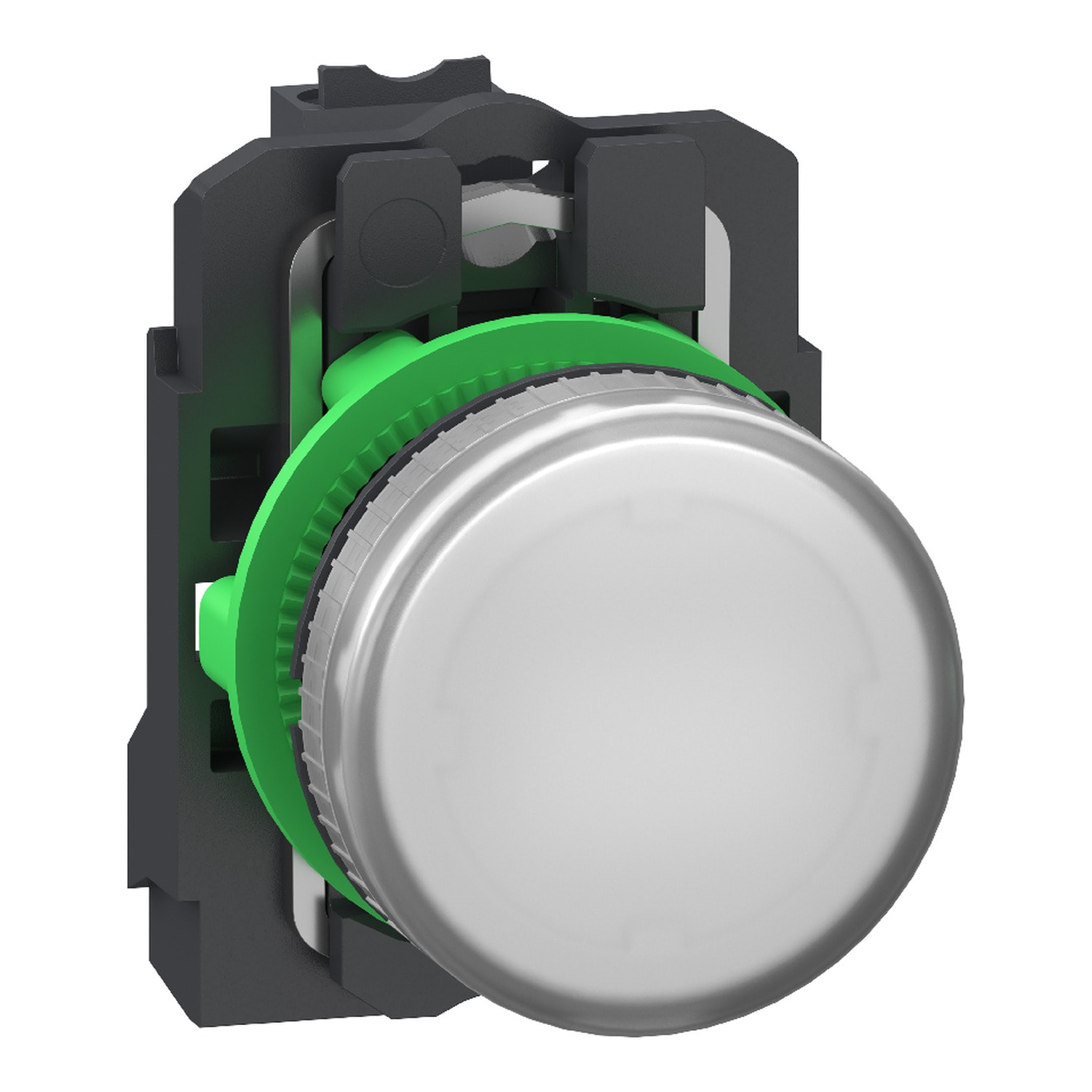 SCHNEIDER ELECTRIC - SNRXB5AVB15 Lampada spia, Harmony XB5, plastica, bianca, 22 mm, LED universale, lente semplice, 24 V AC DC, morsetti Push-in