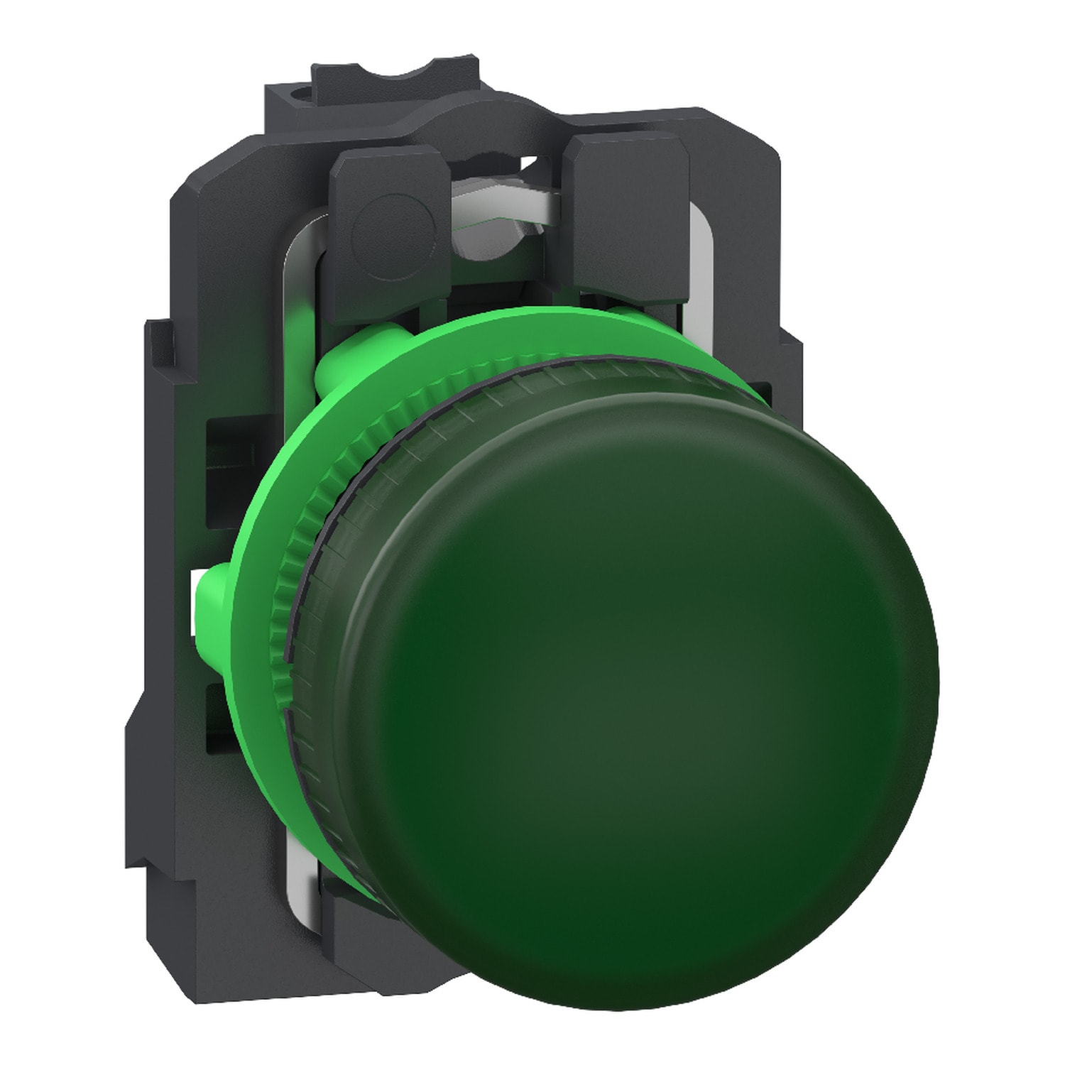 SCHNEIDER ELECTRIC - SNRXB5AVB35 Lampada spia, Harmony XB5, plastica, verde, 22 mm, LED universale, lente semplice, 24 V AC DC, morsetti Push-in