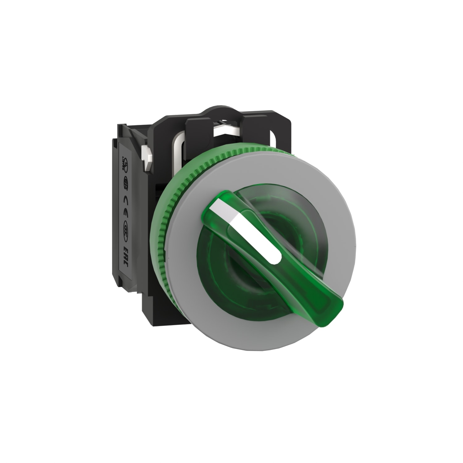 SCHNEIDER ELECTRIC - SNRXB5FK123G5C0 Selettore luminoso verde 2pos.- filopannello - 120V - ghiera grigia - Ø30 - LED universale - NO+NC
