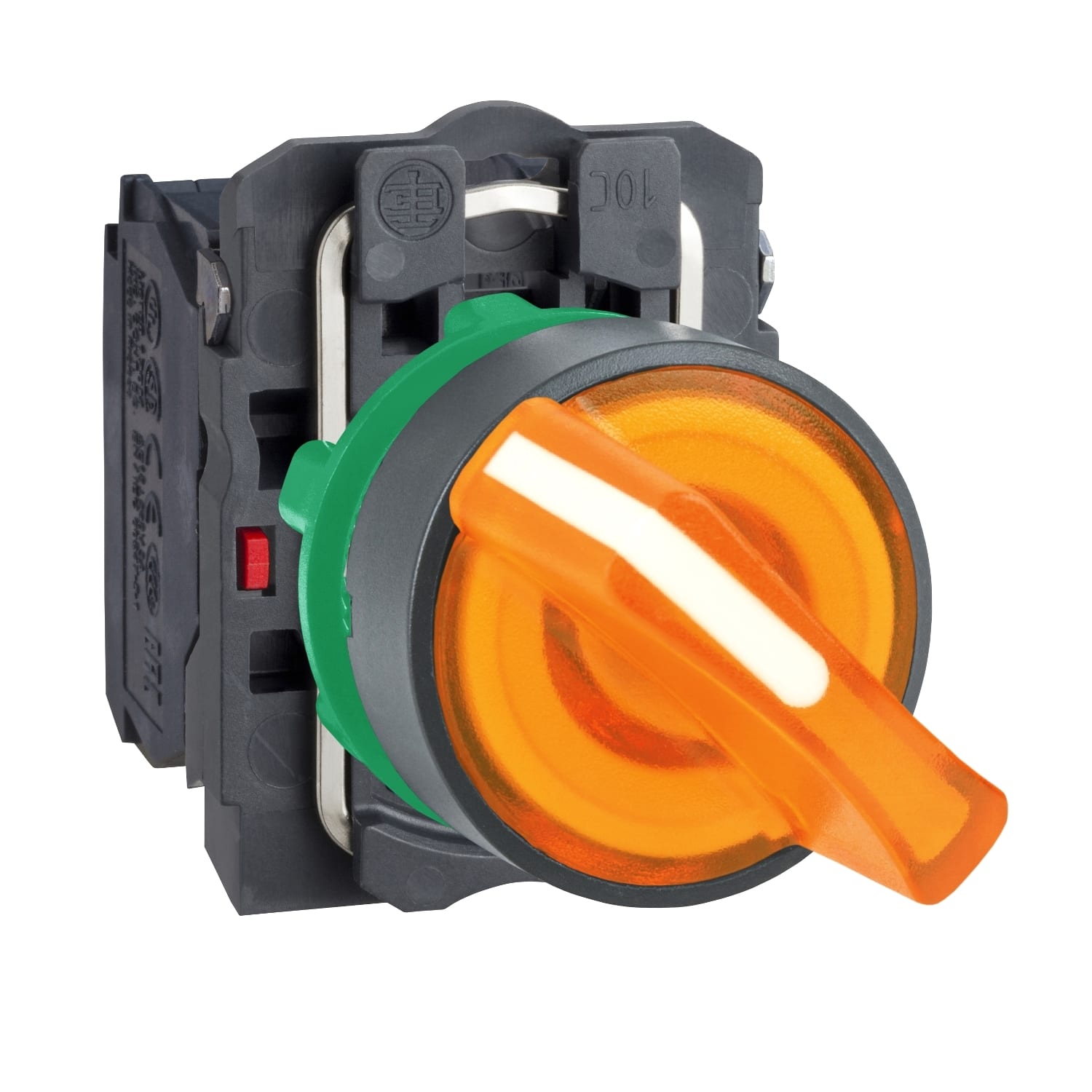 SCHNEIDER ELECTRIC - SNRXB5AK125B5 Selettore luminoso arancione Ø22 - 2 pos. - 24Vac/dc - 1NO+1NC- LED universale
