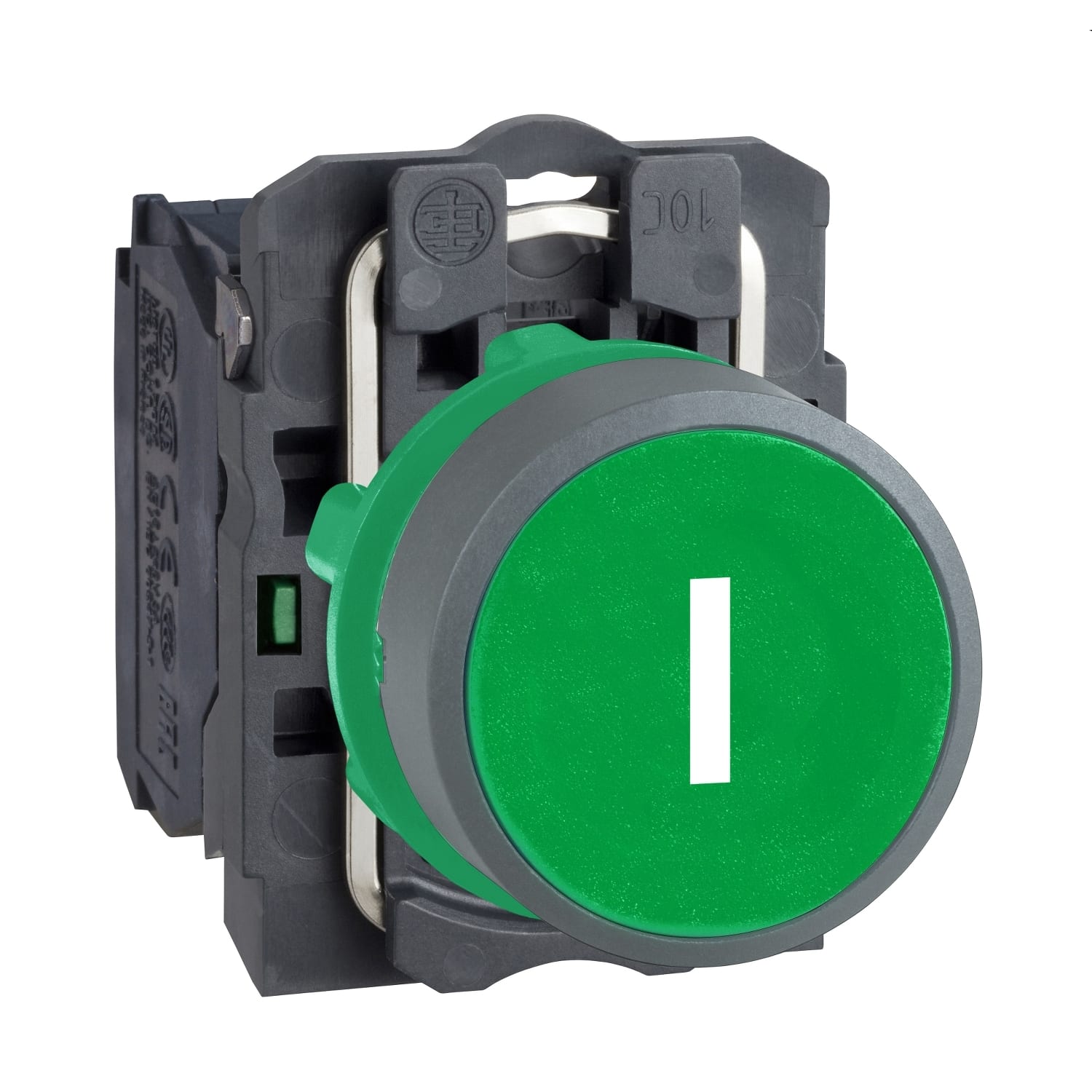 SCHNEIDER ELECTRIC - SNRXB5AA3311C0 Pulsante verde ''I'' 1NO ghiera grigia