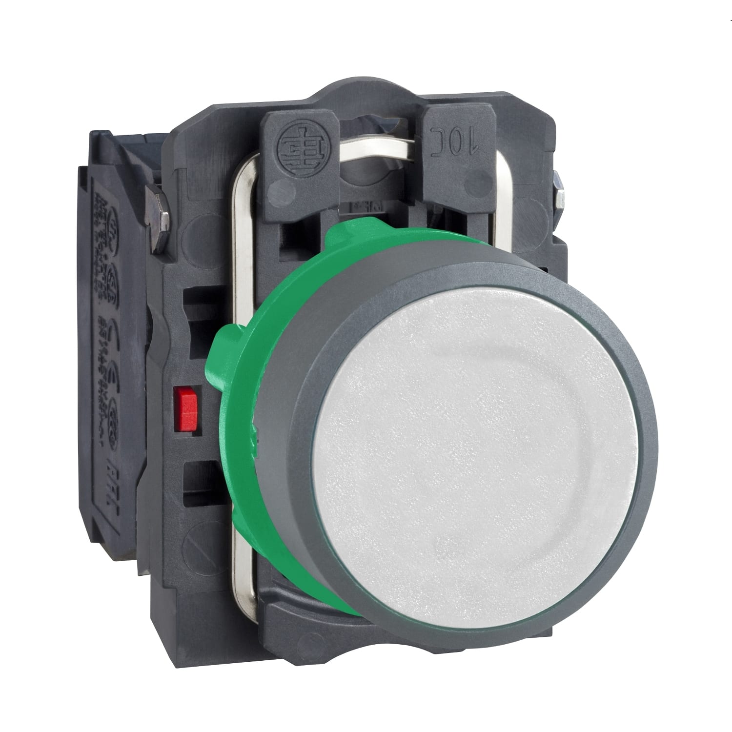 SCHNEIDER ELECTRIC - SNRXB5AA15C0 Pulsante bianco NO+NO ghiera grigia