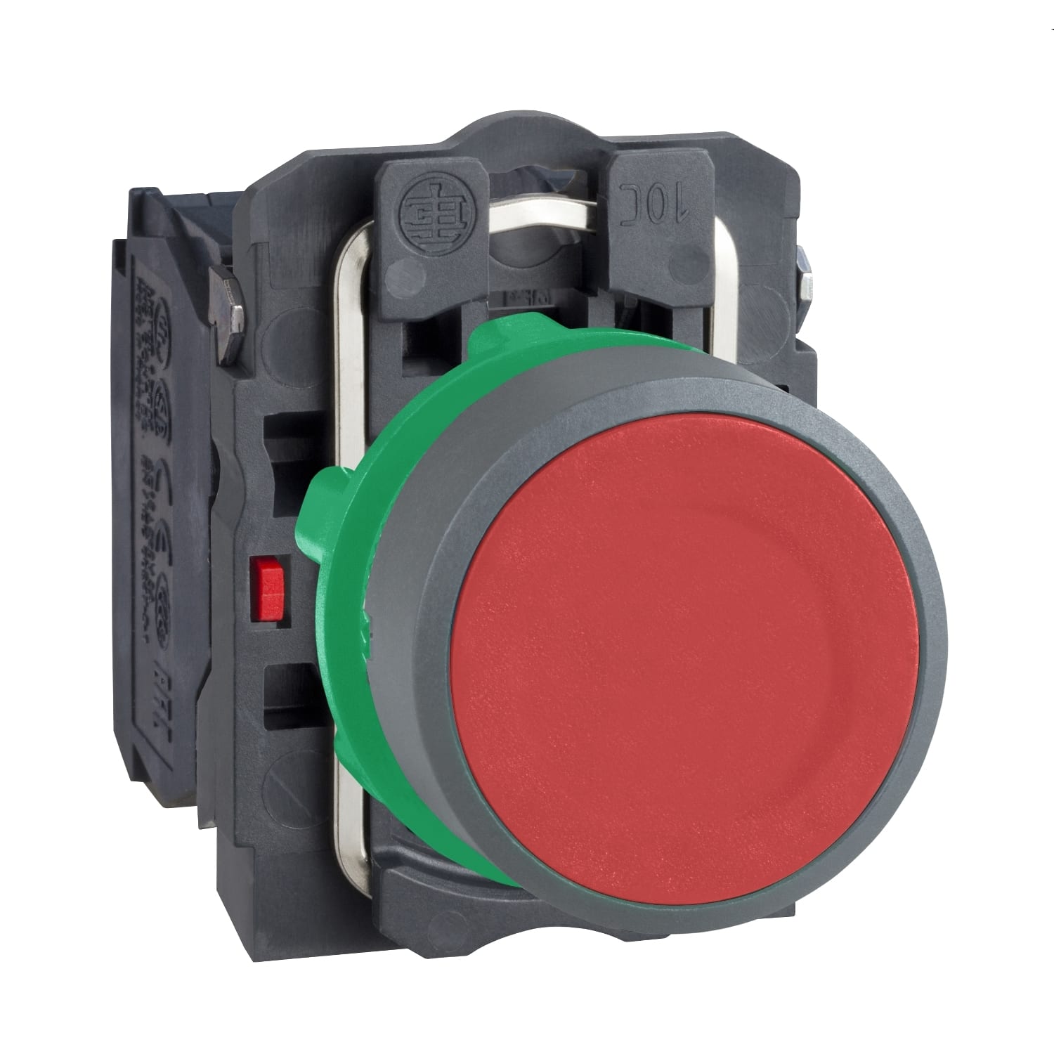 SCHNEIDER ELECTRIC - SNRXB5AA45C0 Pulsante rosso NO+NC ghiera grigia