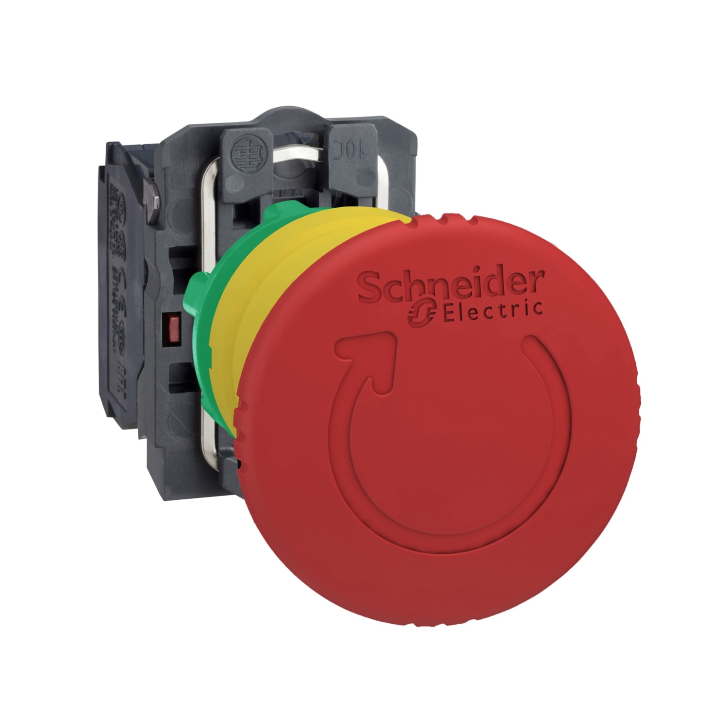 SCHNEIDER ELECTRIC - SNRXB5AS8444 Pulsante a fungo di emergenza in plastica rosso Ø40, Ø22 sblocco a rotazione completo con 2NC