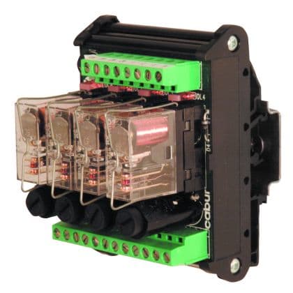 CABUR SRL CBRXR041U24F R41U24F MODULO 4 RELE 24VAC/DC SC+FUSE