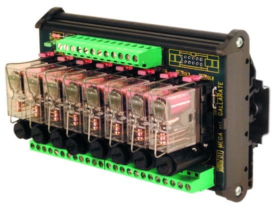 CABUR SRL - CBRXR081U24F R81U24F MODULO 8 RELE 24VAC/DC SC+FUSE