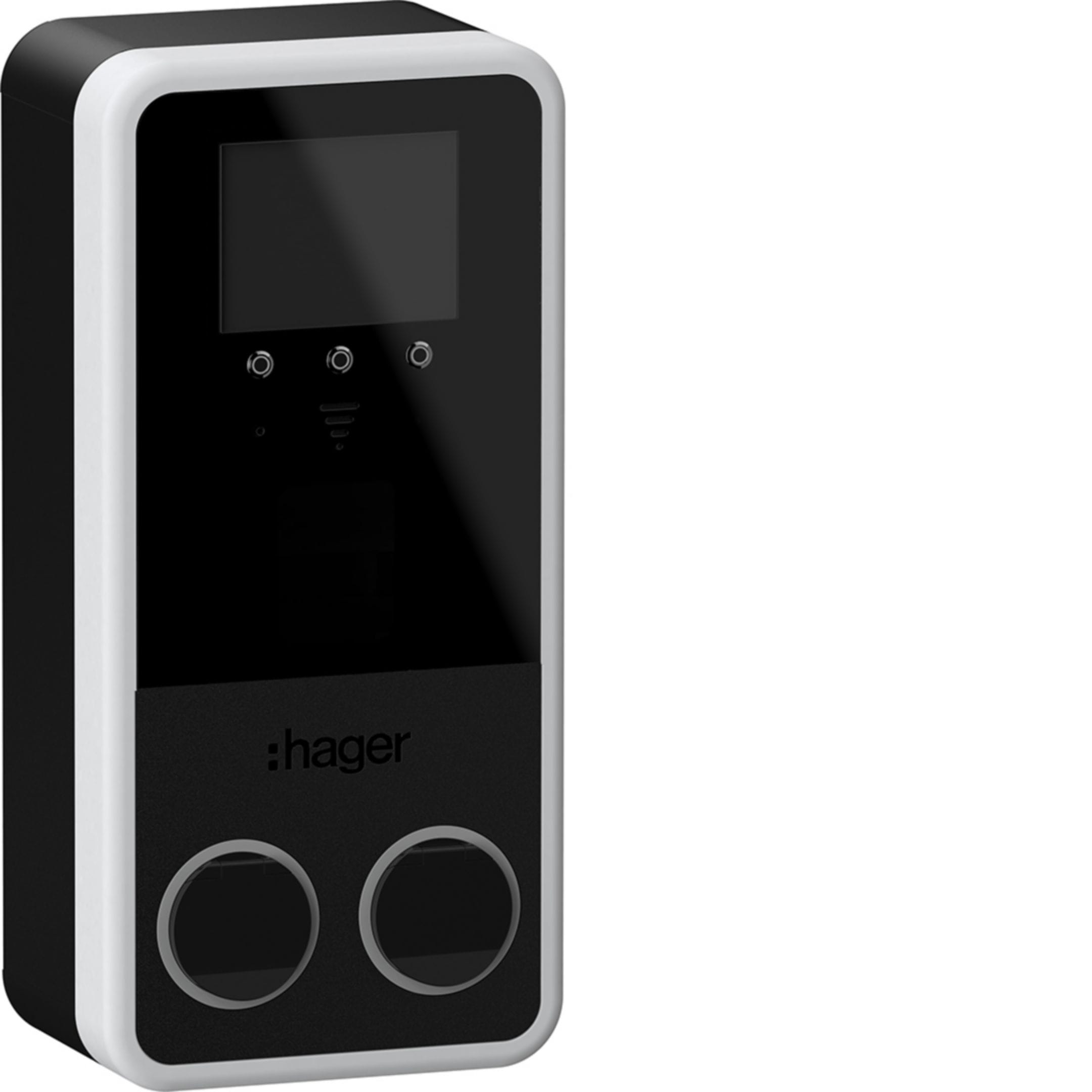 HAGER HAGXVP207SQF EVCS WITTY PARK 2X7KW 1P T2S RFID IP PAR