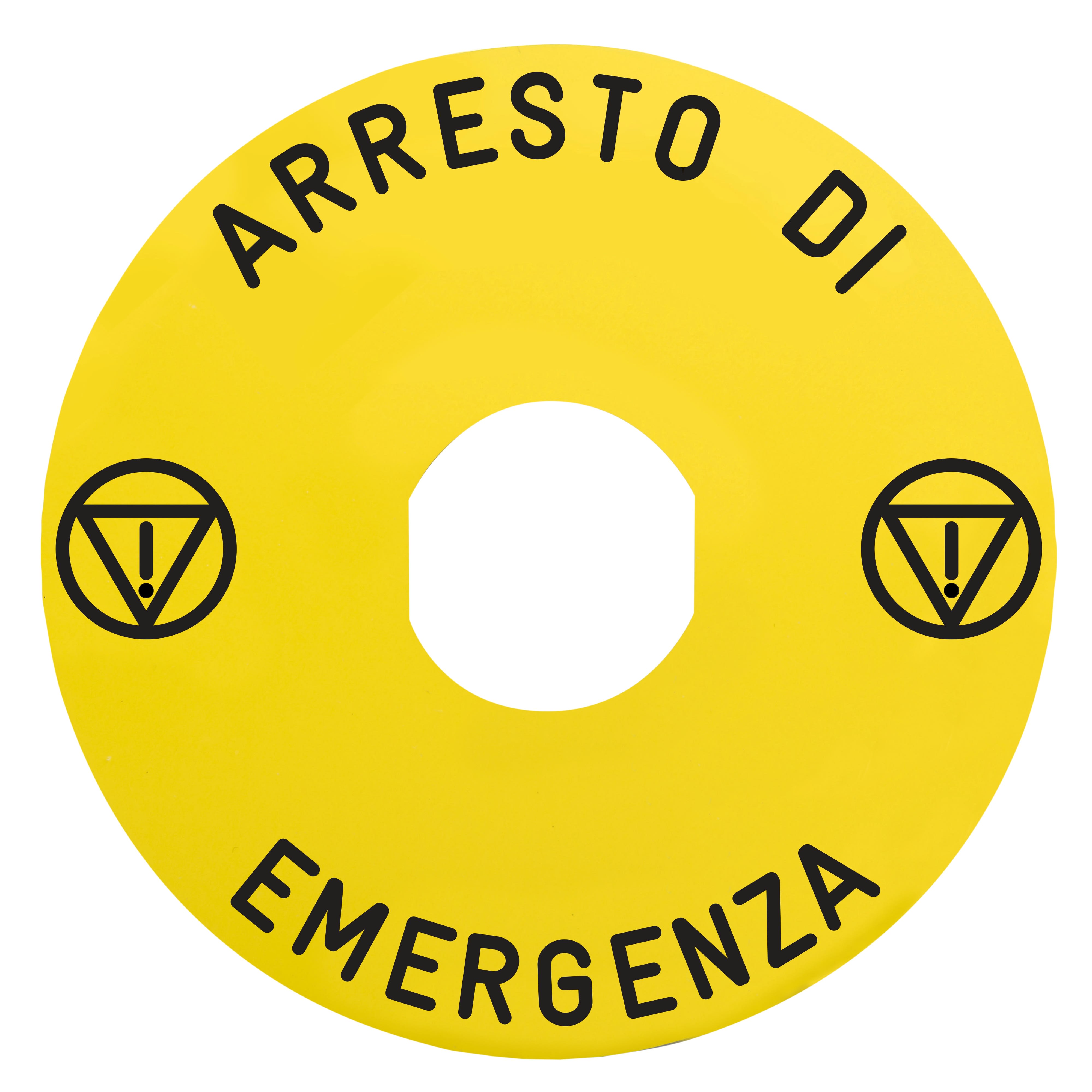 SCHNEIDER ELECTRIC - SNRZBY9630M ETICHETTA ARRESTO DI EMERGENZA