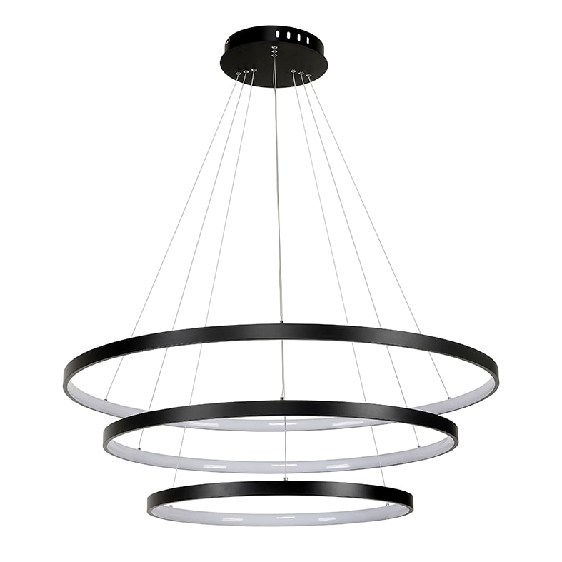 ROSSINI RSSZER004N SOSPENSIONE 3 CERCHI NERA LED 100W IP20