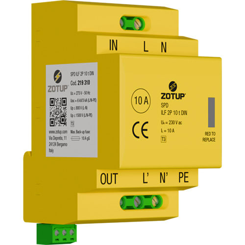 ZOTUP SRL ZOT219310 ILF 2P 10 T DIN SPD TIPO 3 FILTRO 10A TT