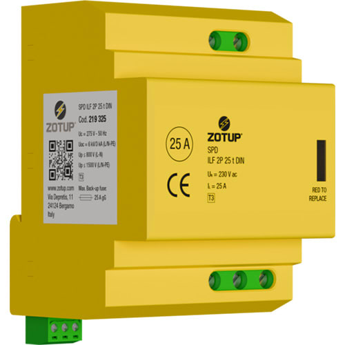 ZOTUP SRL ZOT219325 ILF 2P 25 T DIN SPD T3 FILTRO 25 A TT E