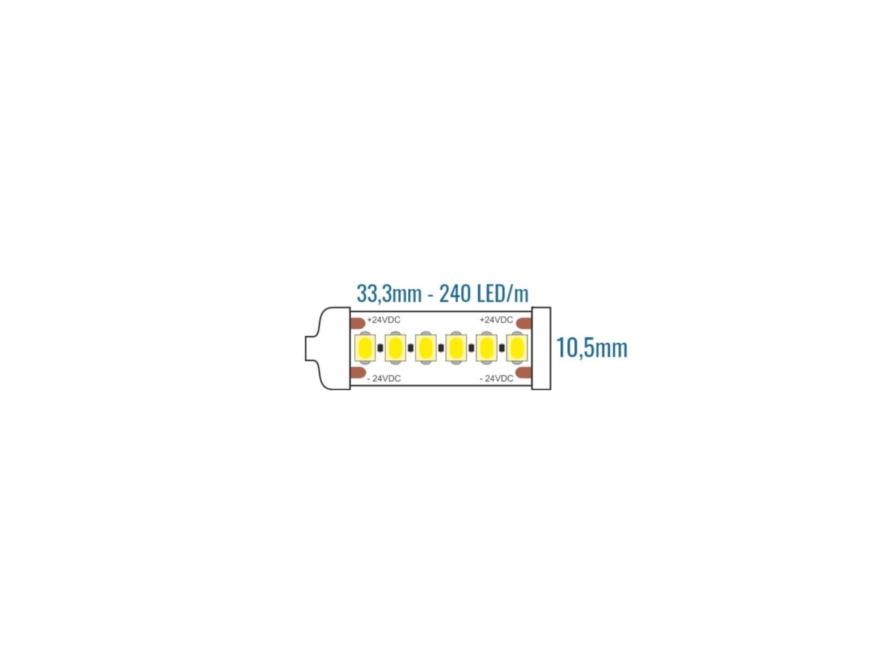 LEF LIGHTING SRL - LEFA41A2424CA30 STRIP LED 24V 21.6W 3000K IP65 2100LM
