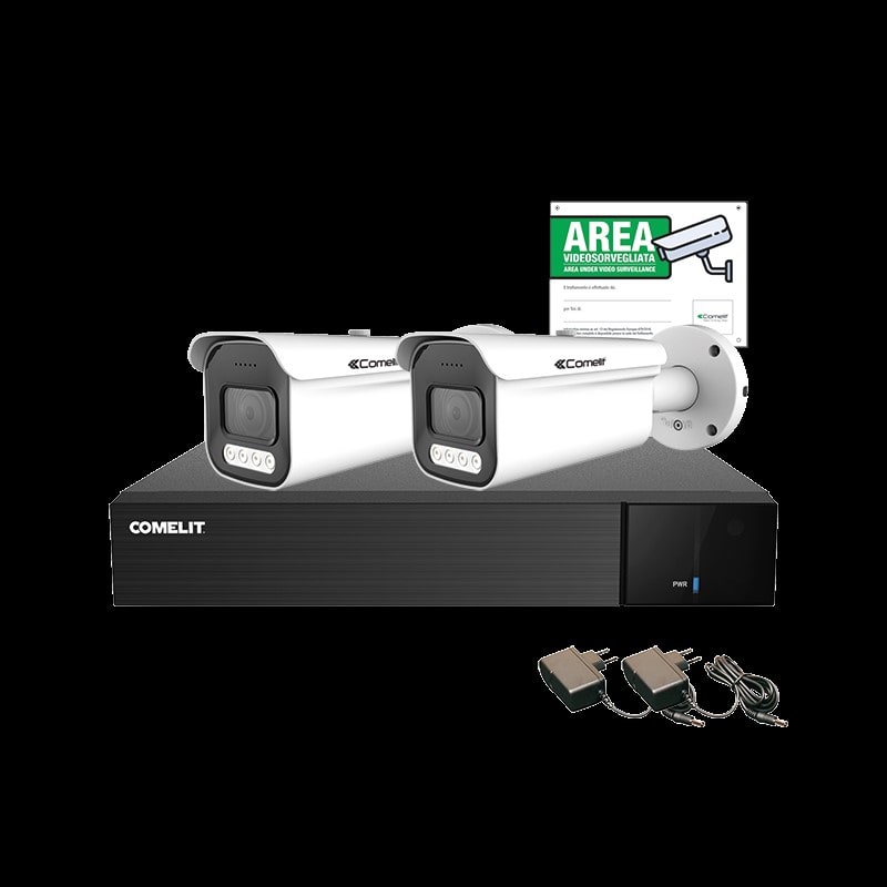 COMELIT GROUP SPA - COEAHKIT008N05A KIT AHD AHDVR008N05A, 2X AHBCAMS05ZB, AC
