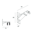 NOVALUX SPA - NOX106724.02 STAFFA DI FISSAGGIO A PARETE (1pz) Vedere schema dei carichi per la quantit? di staffe.