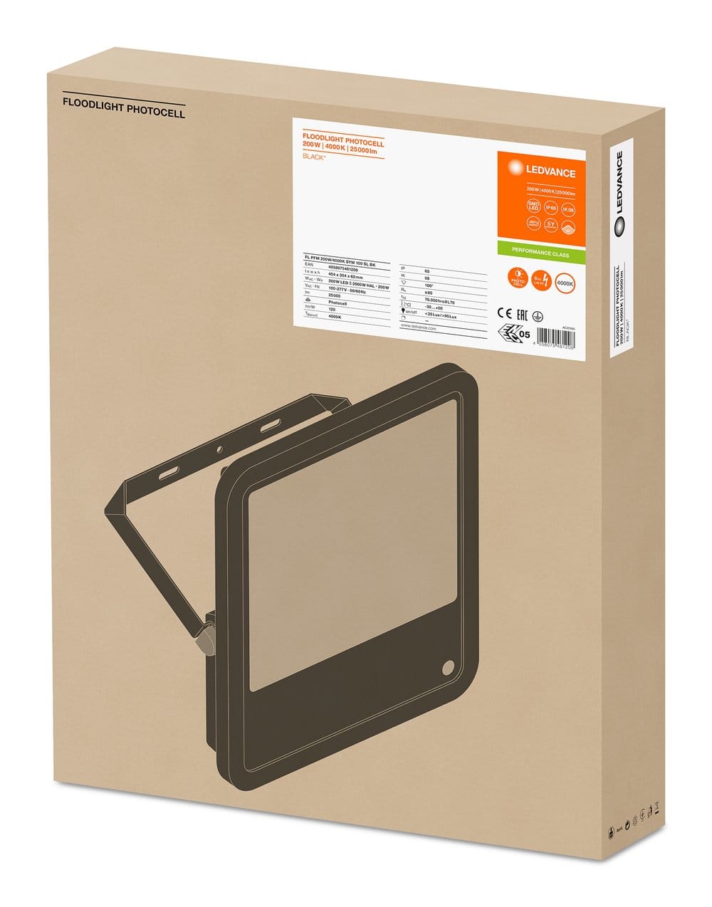 LEDVANCE LDVFLOOD200840BSLG3 FL PFM200W/4000K SYM100SL BK LEDV