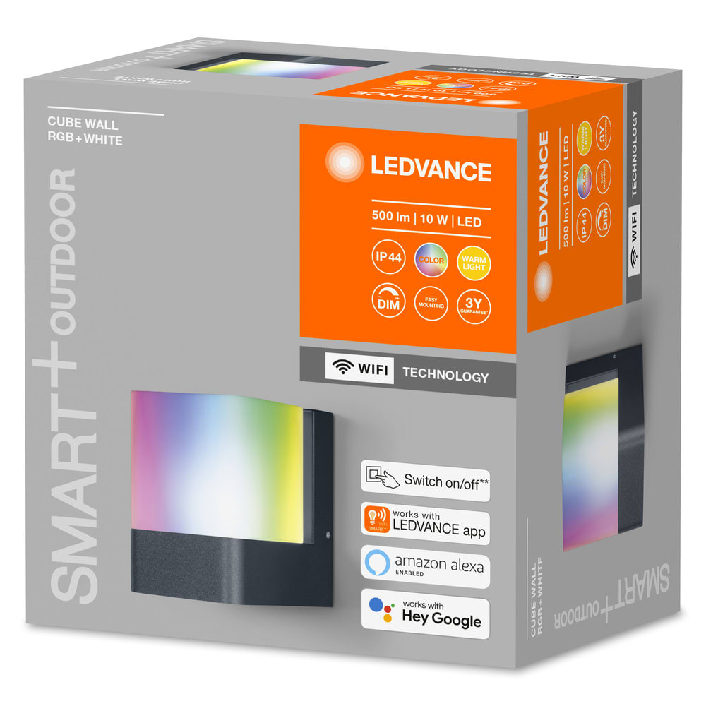 LEDVANCE LDVLUM478114WF SMART OUTD WIFI CUBE WALL RGBW DG LEDV