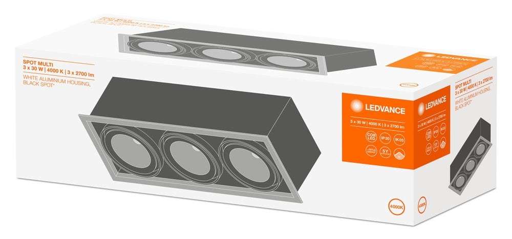 LEDVANCE LDVSPMUL3X30840FL SP MULTI 3X30W/4000K FL WT/BK LEDV